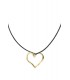 Elegante zwarte touwketting met gouden hart | Sieraden