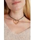 Elegante zwarte touwketting met gouden hart | Sieraden