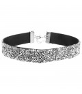 Trendy choker met mooie glinsterende zilverkleur strass steentjes